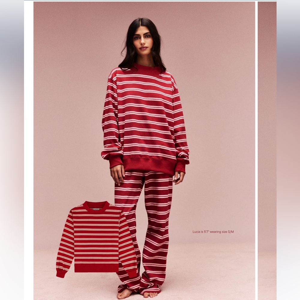 Striped Mockneck Pullover and Striped Cotton Boxer Pants